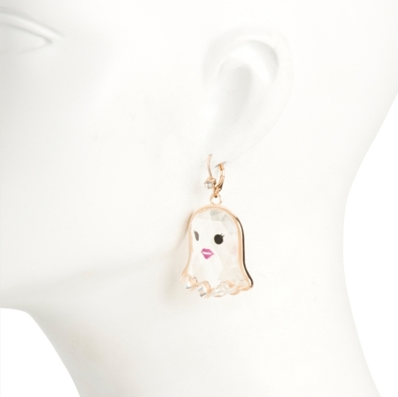 🔹️Betsey Johnson 🔹️Clear Ghost Earrings Halloween - Picture 3 of 4
